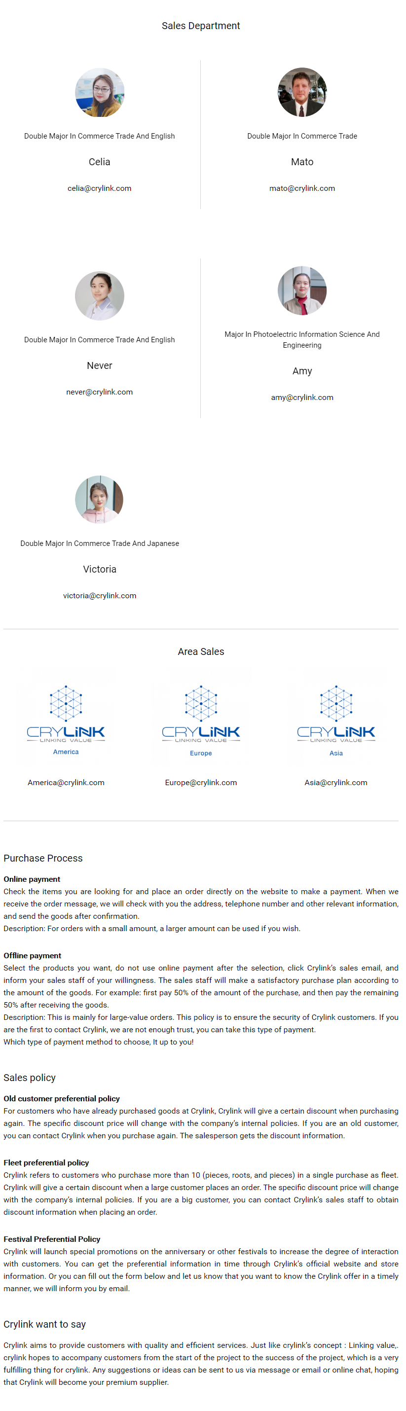 Sales Support-halide crylink